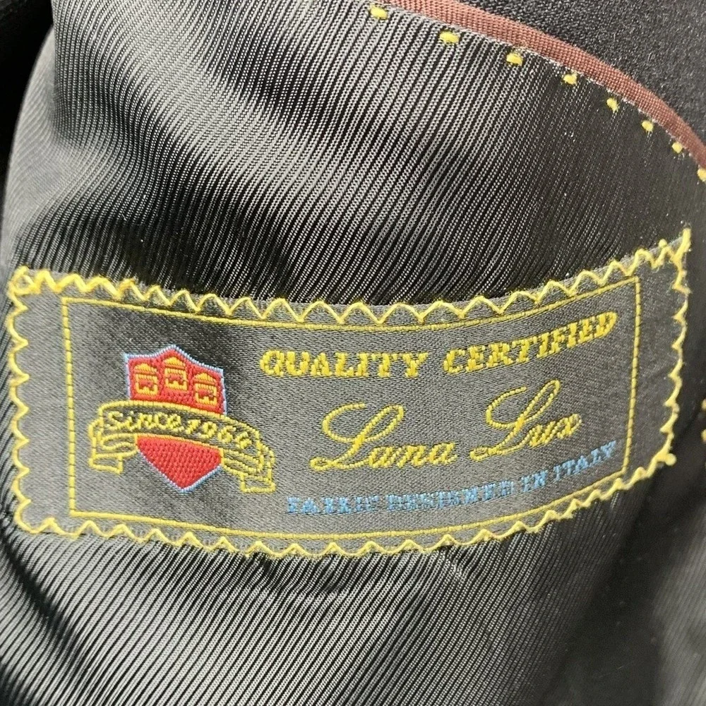FR Tripler & Co‎ Mens Black Wool Cashmere 3 Button Blazer Sport Coat Lana Lux